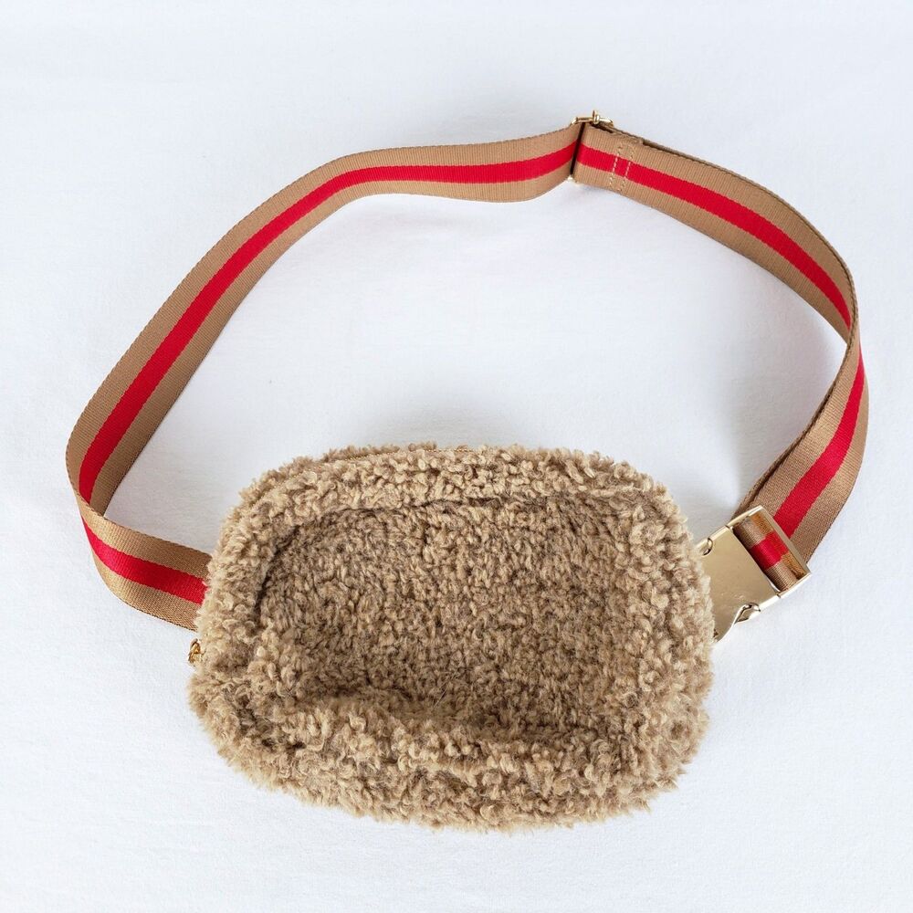 By Anthropologie Sherpa  Belt Bag - Brown - Fanny Pack Crossbody Gorpcore Walk